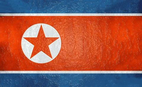 Flag of north korea with a textured, bumpy surface Stock Photos