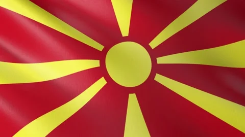 Flag of North Macedonia Video stock 151526470