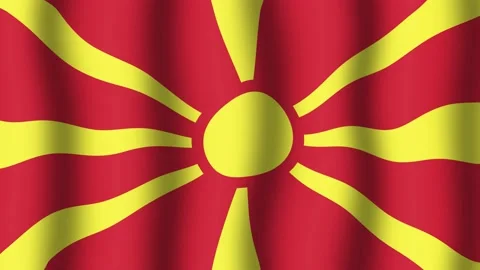 Flag of North Macedonia Stock Footage 175665549