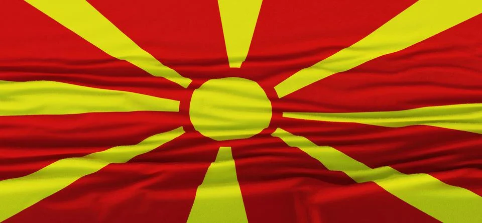 Flag of North Macedonia Stock Illustration