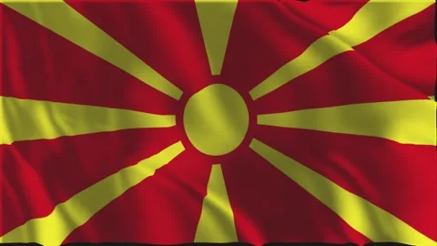 Flag of North Macedonia waving slowly Stock-Footage 337440407