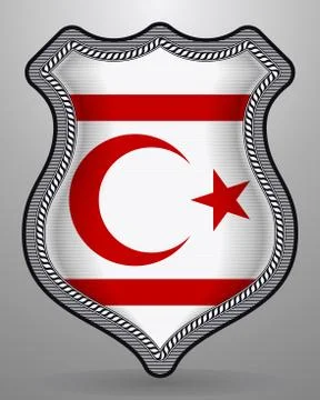 Flag of Northern Cyprus. Vector Badge and Icon Stock Illustration
