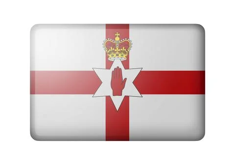 Flag of Northern Ireland. Rectangular matte icon. Isolated on white background Stock Illustration