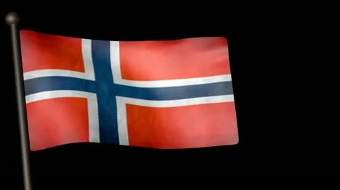 Flag Of Norway 25fps Stock Footage 12617378