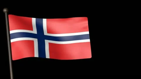 Flag Norway 29.976fps Stock Footage 21500558
