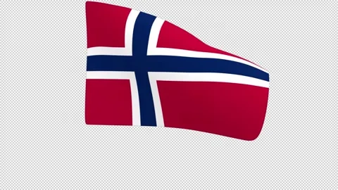 Flag of Norway – 3d render looped with alpha channel. Stock Footage 335125832