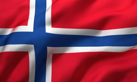 Flag of Norway blowing in the wind Stock Illustration