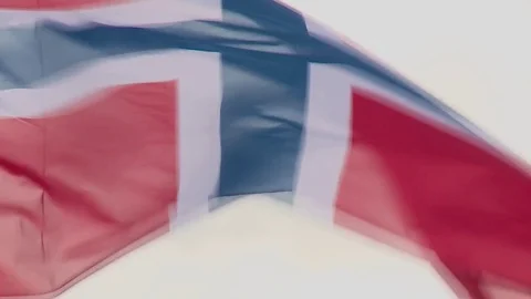 Flag of Norway develops in the wind Video stock 80299650