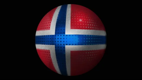 Flag of Norway as an icon. Rotating ball with texture. Stock Footage 138429030
