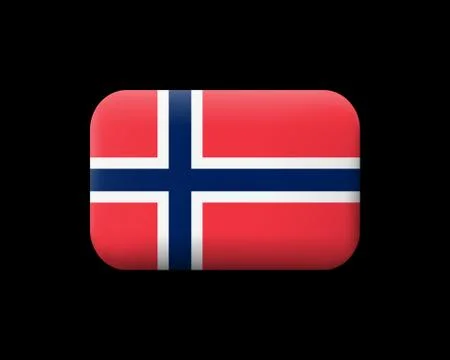 Flag of Norway. Matted Vector Icon and Button. Rectangular Shape Illustrazione stock