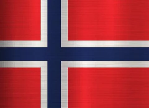 Flag of Norway metallic texture Illustrazione stock