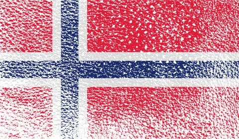 Flag of Norway with old texture. Vector Illustrazione stock