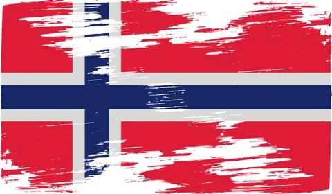 Flag of Norway with old texture. Vector Stock Illustration