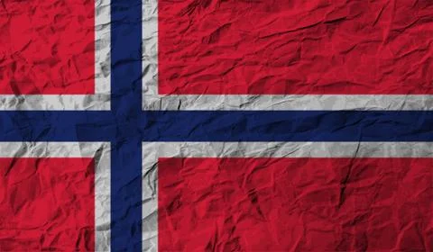 Flag of Norway with old texture. Vector Stock Illustration