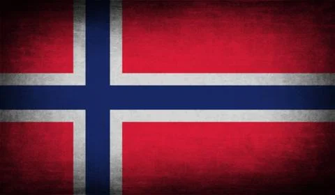 Flag of Norway with old texture. Vector Illustrazione stock