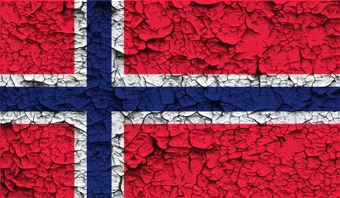 Flag of Norway with old texture. Vector Stock Illustration