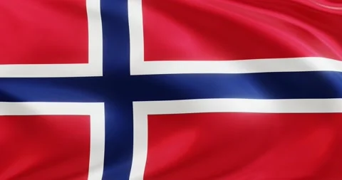 Flag of Norway, Seamless looping animation fluttering in the wind Stock Footage 172500161
