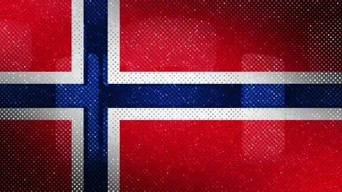 The flag of Norway. A shimmering pixel pattern. 스톡 동영상 136761234