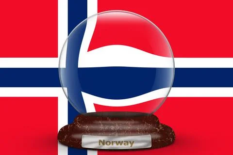 Flag of Norway on a snow globe background. イラスト素材