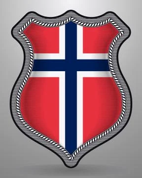 Flag of Norway. Vector Badge and Icon Illustrazione stock