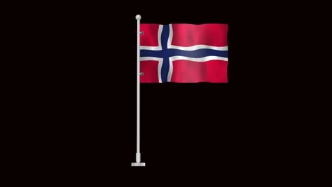 Flag of Norway waving Stock Footage 321018428