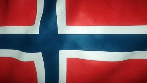 Flag of norway waving in the wind Stock-Footage 125830363