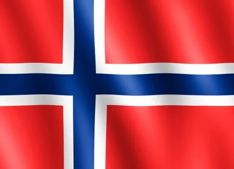 Flag of Norway waving in the wind Stock Illustration