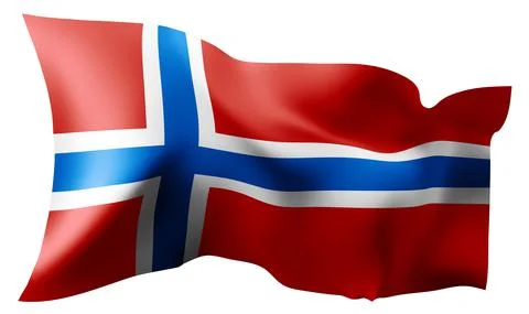 Flag of Norway waving in the wind. Stock Illustration
