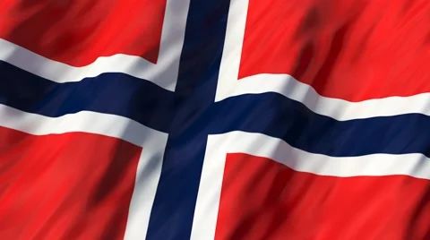 Flag of Norway waving in the wind. Seamless looping. 3d generated. Video stock 49090015