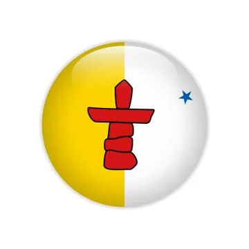 Flag Nunavut button Illustrazione stock
