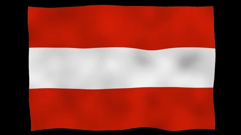 Flag od Austria, 60 fps, lopped, alpha channel Stock Footage 99791845