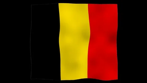 Flag od Belgium, 60 fps, lopped, alpha channel Stock Footage 99791236