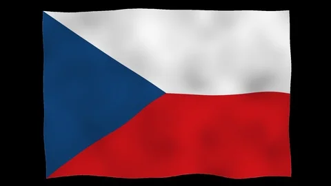 Flag od Czechia, 60 fps, lopped, alpha channel Stock Footage 99790854
