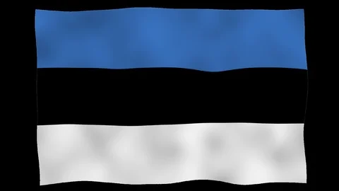 Flag od Estonia, 60 fps, lopped, alpha channel Stock Footage 99790756