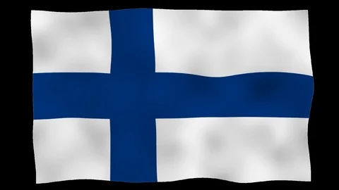 Flag od Finland, 60 fps, lopped, alpha channel Stock Footage 99790609