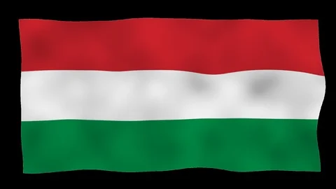 Flag od Hungary, 60 fps, lopped, alpha channel Stock Footage 99790281