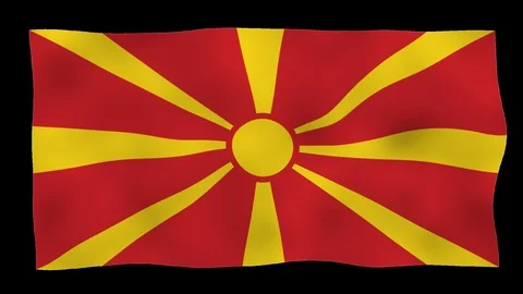 Flag od Macedonia, 60 fps, lopped, alpha channel Stock Footage 99794588