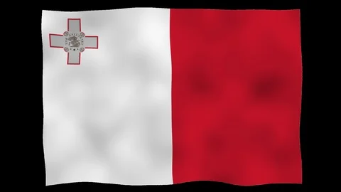 Flag od Malta, 60 fps, lopped, alpha channel Stock Footage 99824586