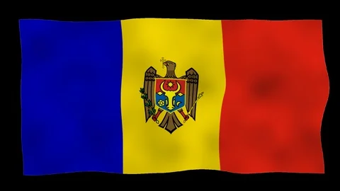 Flag od Moldova, 60 fps, lopped, alpha channel Stock Footage 99824468