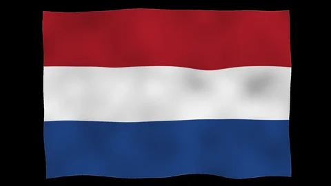 Flag od Netherlands, 60 fps, lopped, alpha channel Stock Footage 99824640