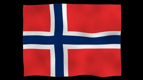 Flag od Norway, 60 fps, lopped, alpha channel Stock Footage 99794586
