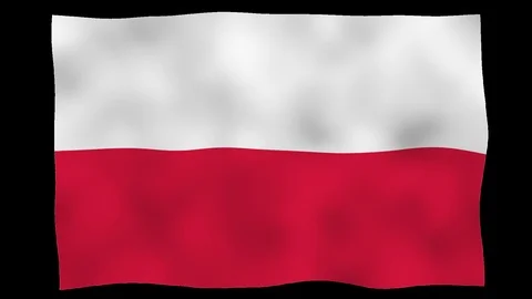 Flag od Poland, 60 fps, lopped, alpha channel Stock Footage 99790344