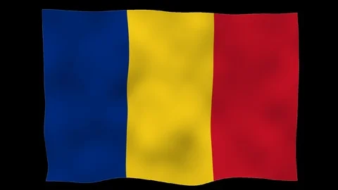 Flag od Romania, 60 fps, lopped, alpha channel Stock Footage 99806346