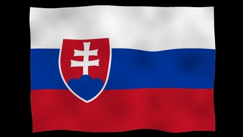 Flag od Slovakia, 60 fps, lopped, alpha channel Stock Footage 99806345