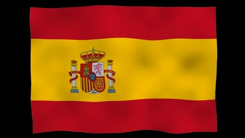 Flag od Spain, 60 fps, lopped, alpha channel Stock Footage 99790904