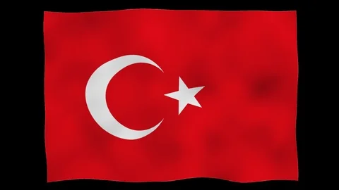 Flag od Turkey, 60 fps, lopped, alpha channel Stock Footage 99794306