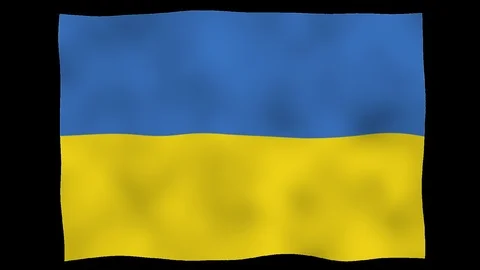 Flag od Ukraine, 60 fps, lopped, alpha channel Stock Footage 99794282