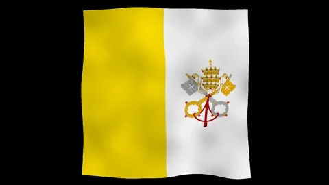 Flag od Vatican, 60 fps, lopped, alpha channel Stock Footage 99794268