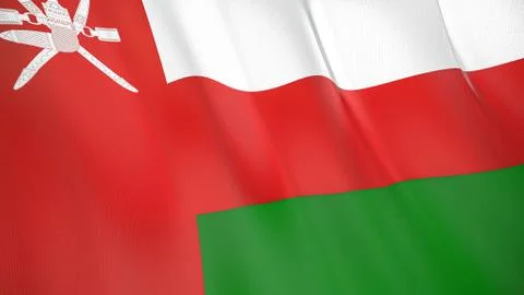 The flag ofOman3D illustration. Stock Illustration