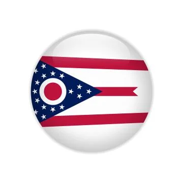 Flag Ohio button Stock Illustration